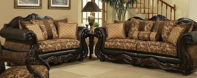 Arelys Eagle Dark Brown Sofa Loveseat Set