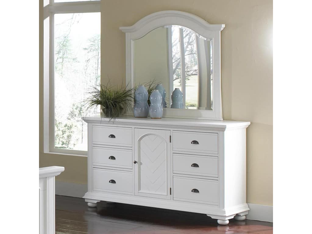 Elements Bp700 Brook White Dresser With Mirror Priceco Furniture